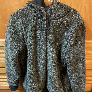Gray Abercrombie & Fitch Heavy Fleece Winter Jacket Small
